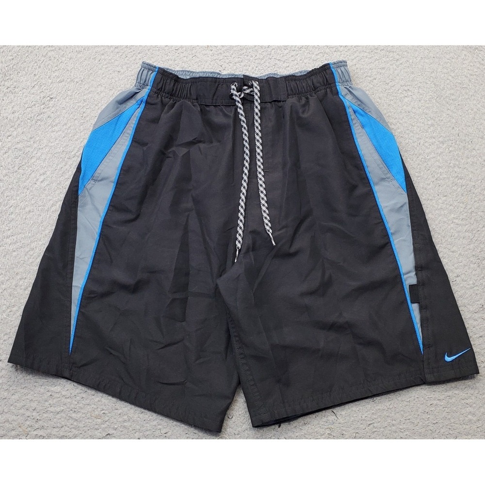 Nike Swim Trunks Shorts Mens M Multicolor Swoosh Logo Elastic Waist Drawstring